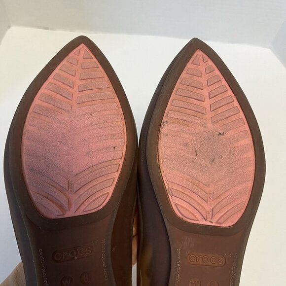 CROCS Rio Pointed Toe Jelly Slip On Flats Comfort Shoes Womens 8 Ballet Shoes - Picture 8 of 12